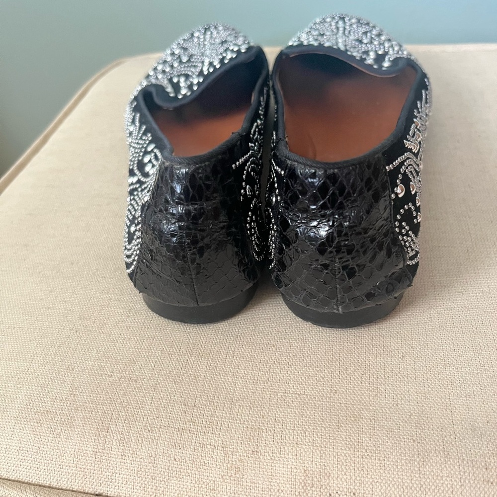 Donald J. Pliner Black Crystal Embellished Loafers - Picture 4 of 5